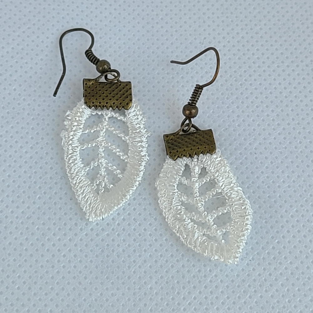 Crocheted Flower Petal Earrings